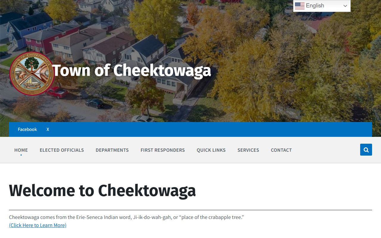 Town of Cheektowaga official website for Amherst people search reference