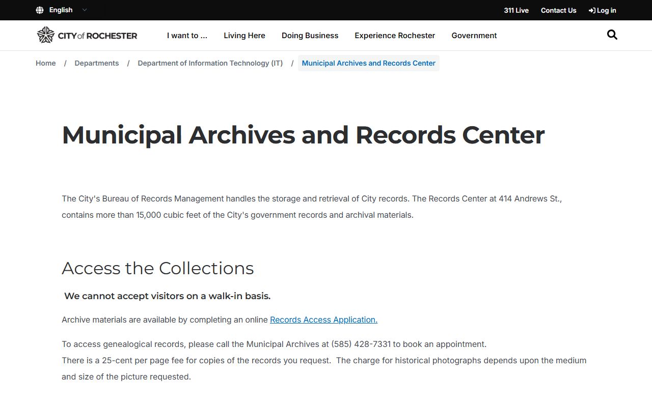 Rochester Municipal Archives page related to Babylon people search