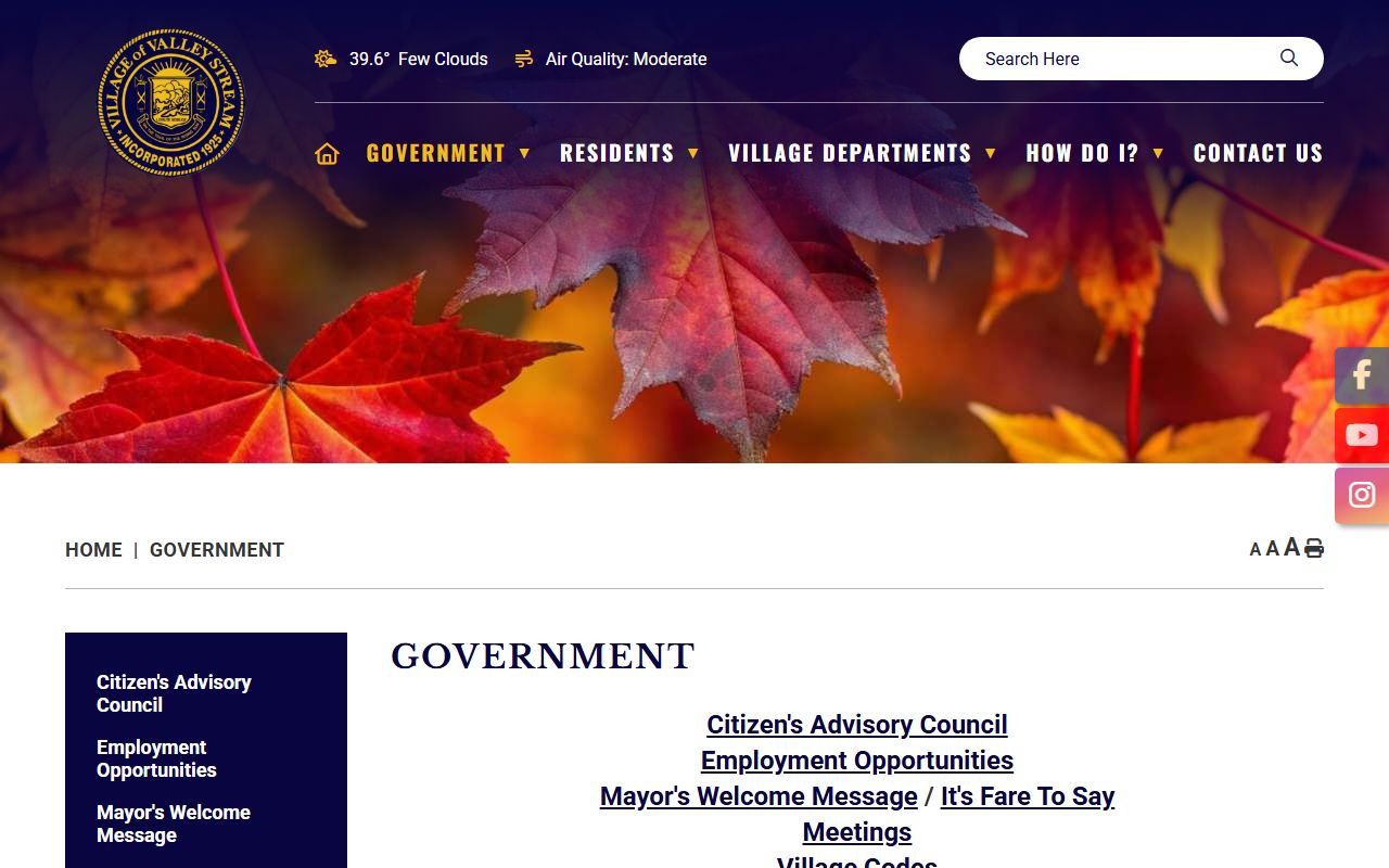 Valley Stream Village government page relevant to Binghamton people search