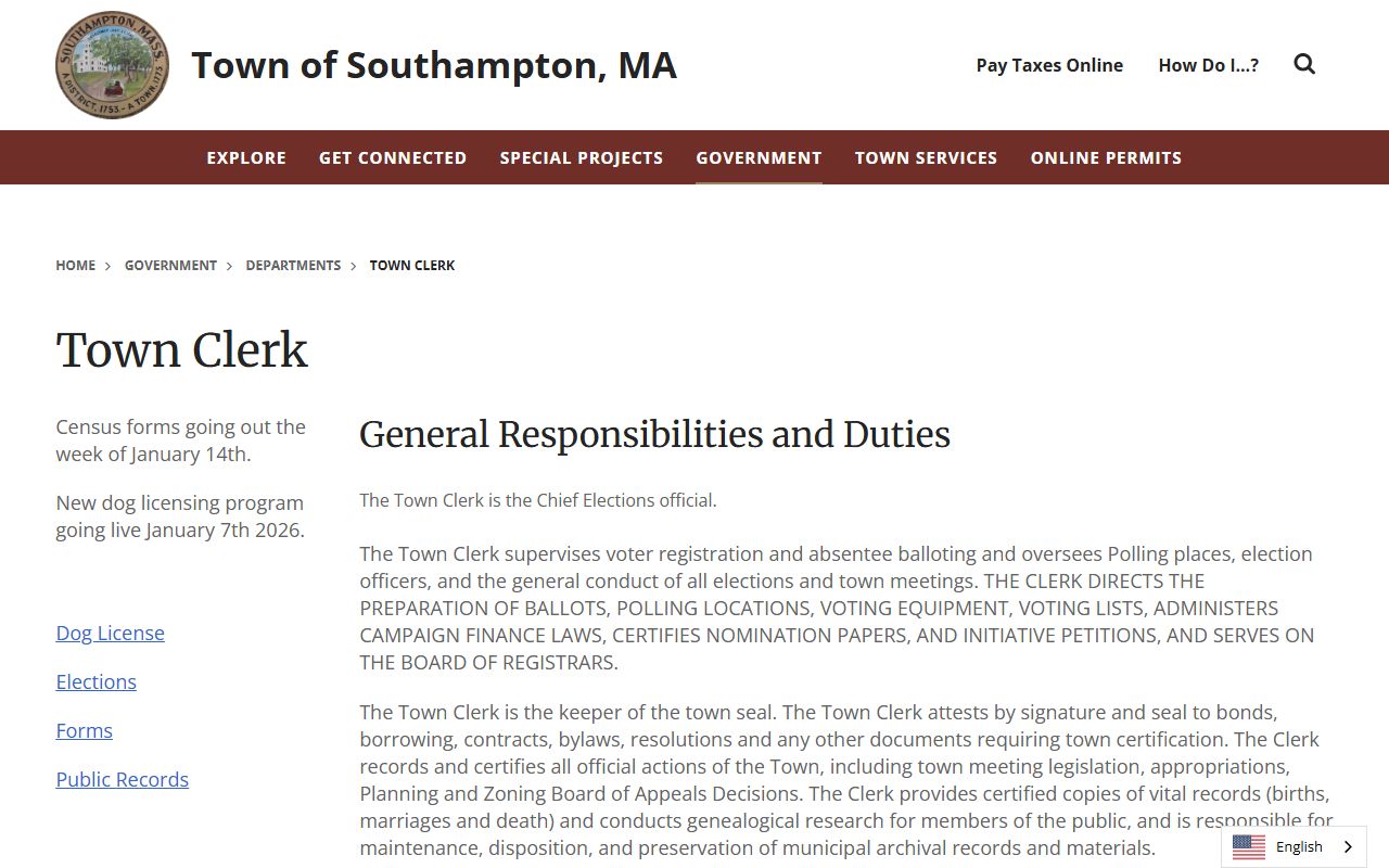 Town of Southampton clerk page relevant to Clarkstown people search