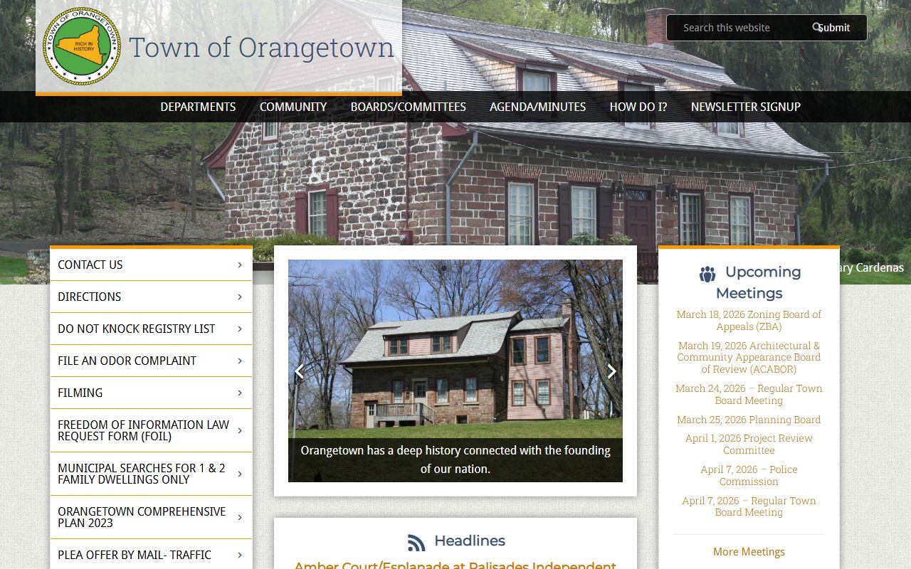 Town of Orangetown official website relevant to Clay people search