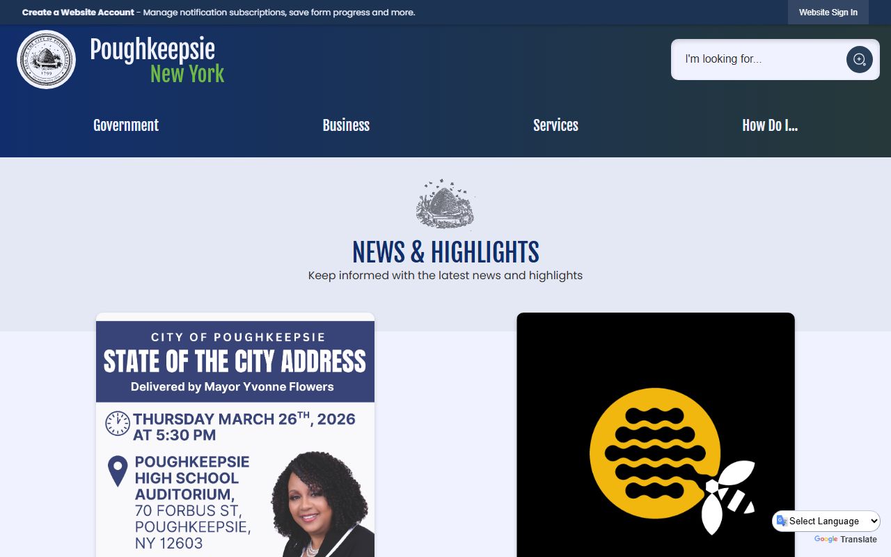 City of Poughkeepsie official website for Clifton Park people search reference