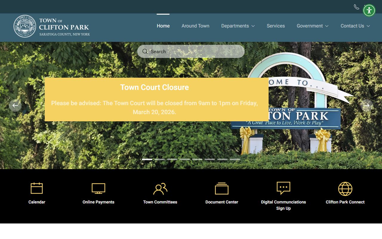 Clifton Park town clerk page relevant to Guilderland people search