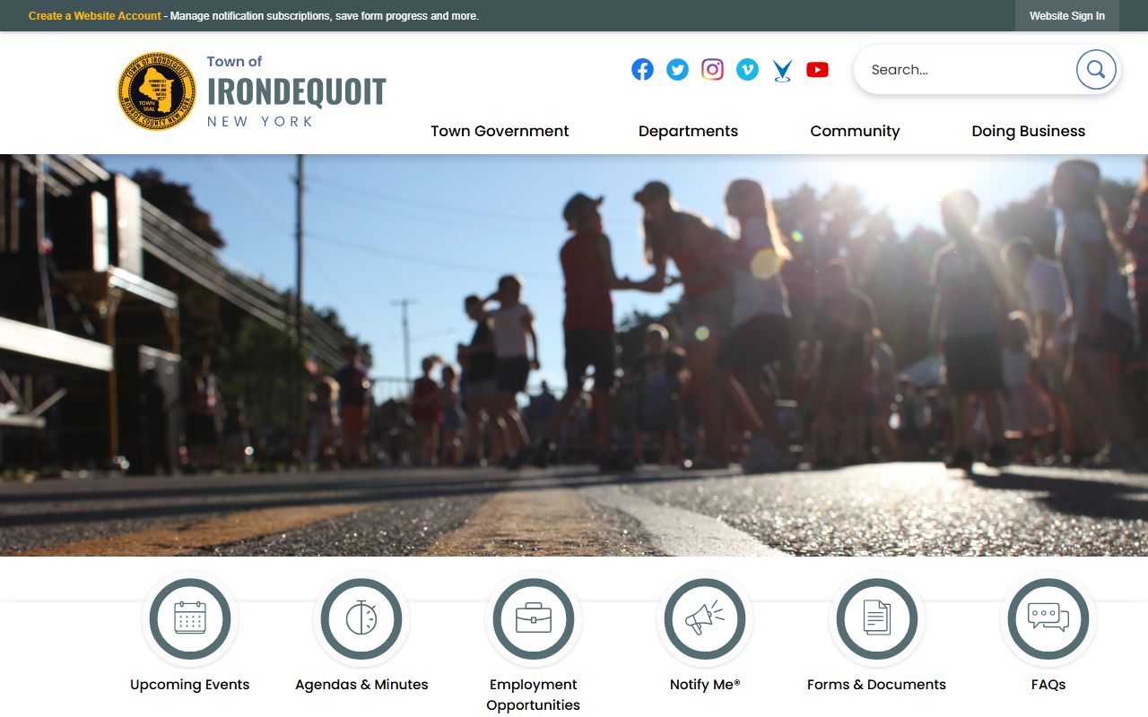 Town of Irondequoit official website relevant to Hamburg people search