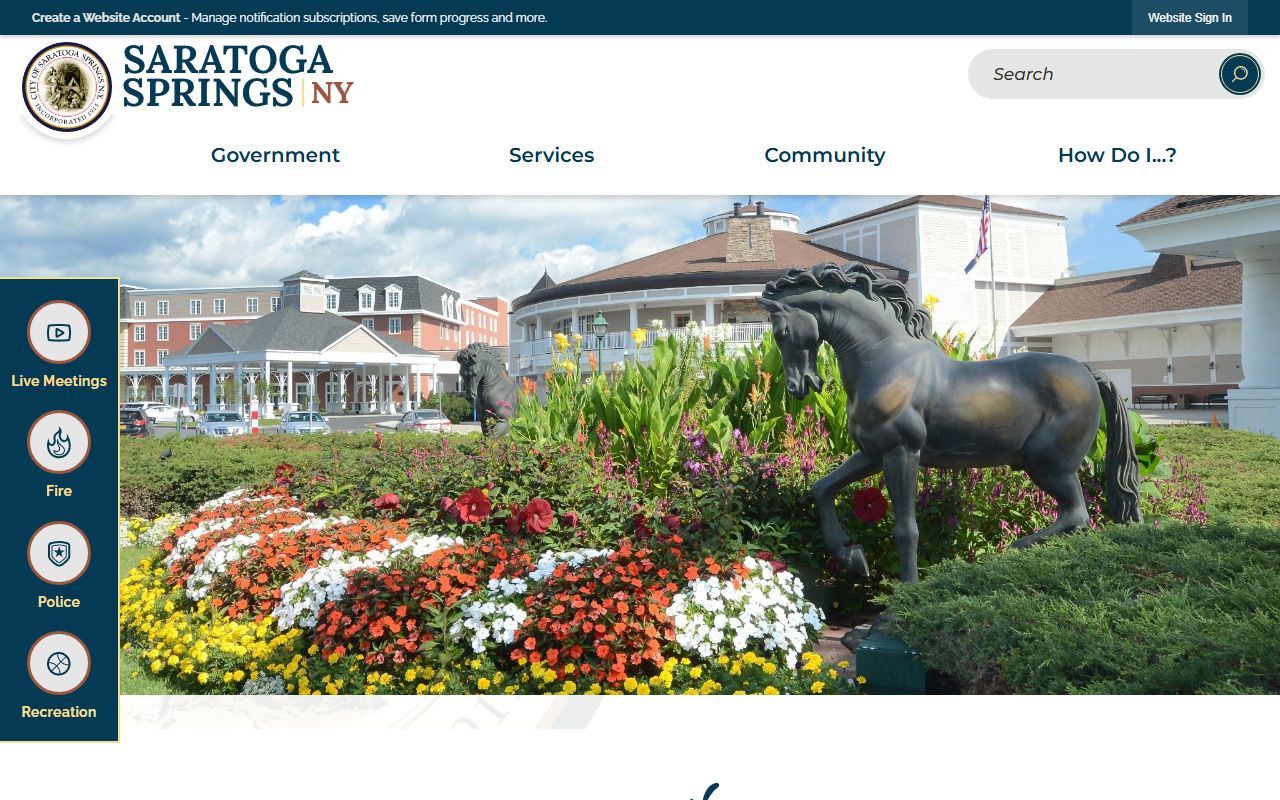 City of Saratoga Springs website relevant to Harrison people search