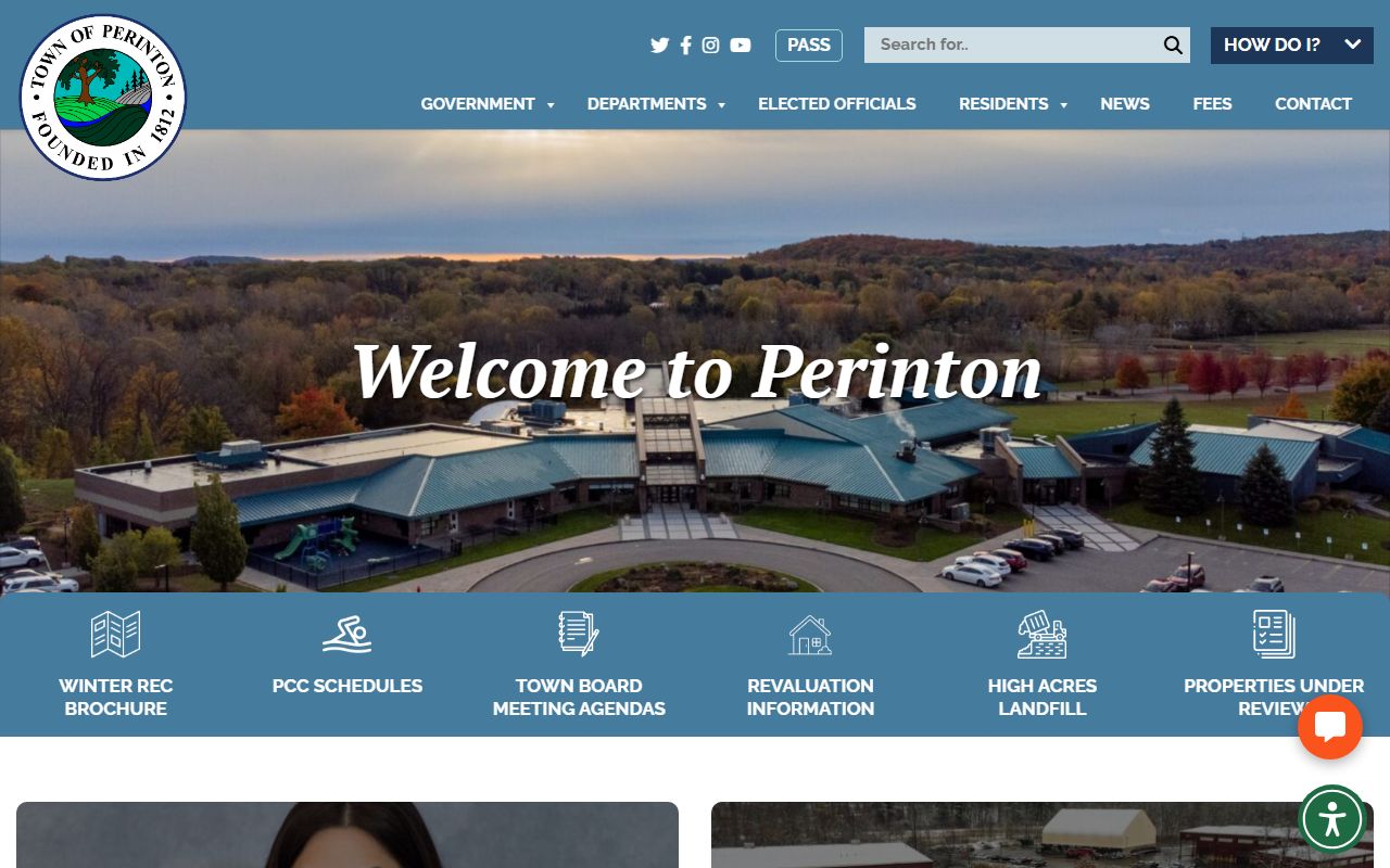 Perinton Town Clerk office page relevant to Irondequoit people search