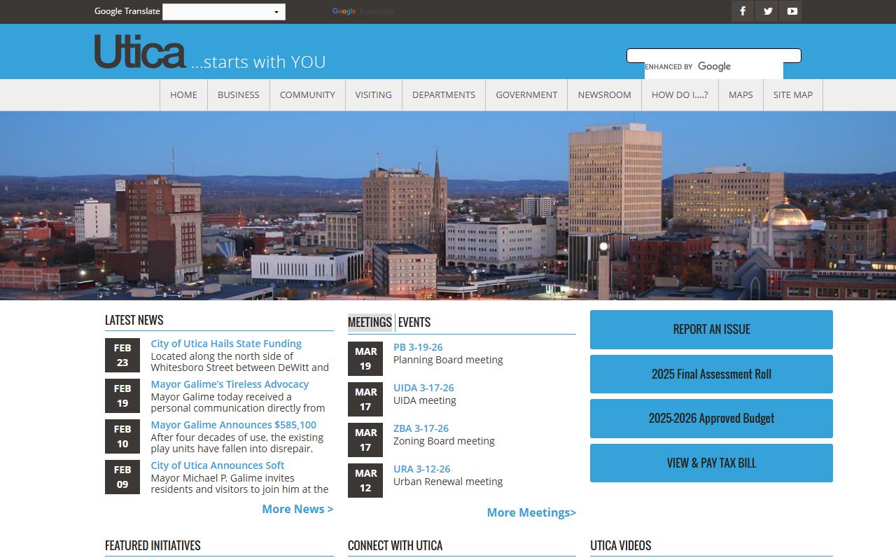 City of Utica official website for Mount Vernon people search reference