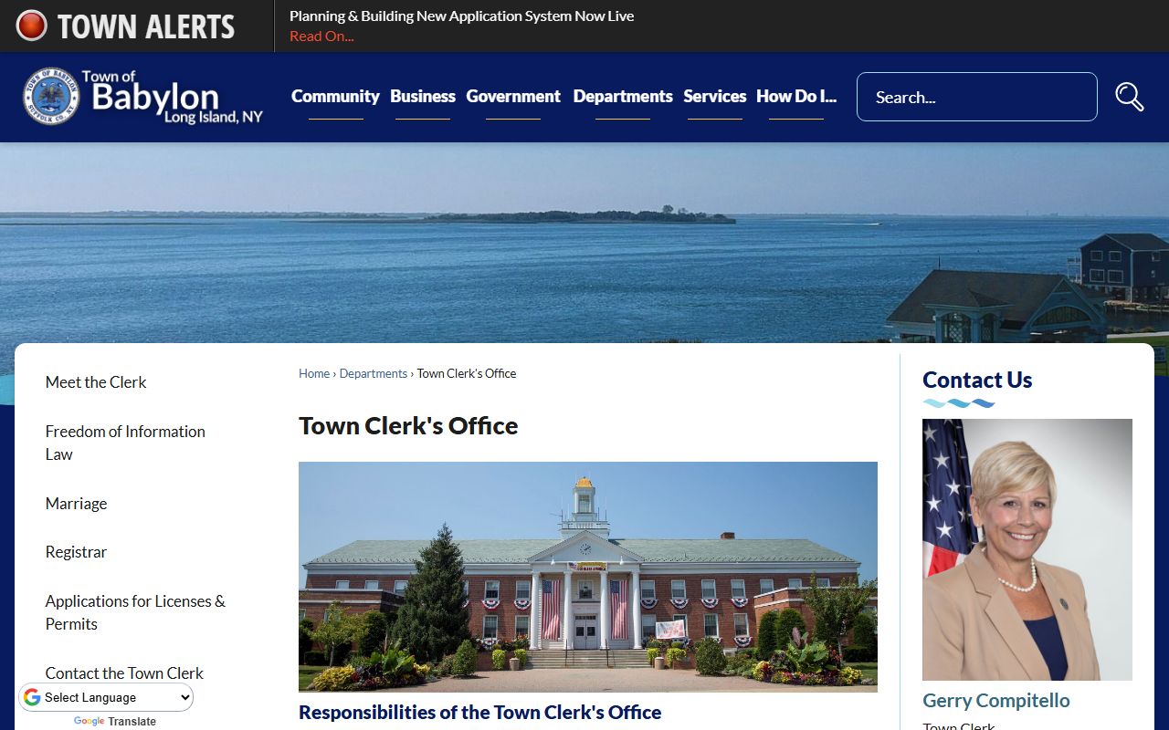 Town of Babylon clerk services page related to North Hempstead people search