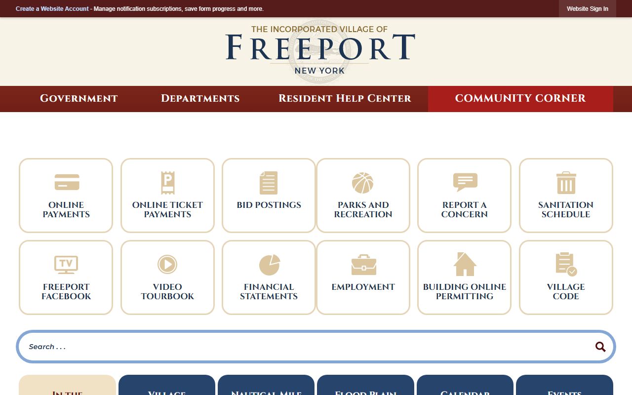 Village clerk services portal for Perinton people search reference