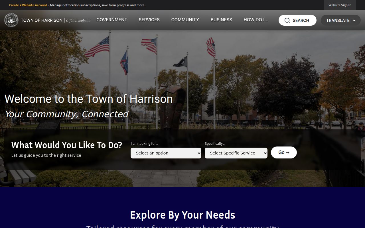 Town of Harrison official website relevant to Spring Valley people search
