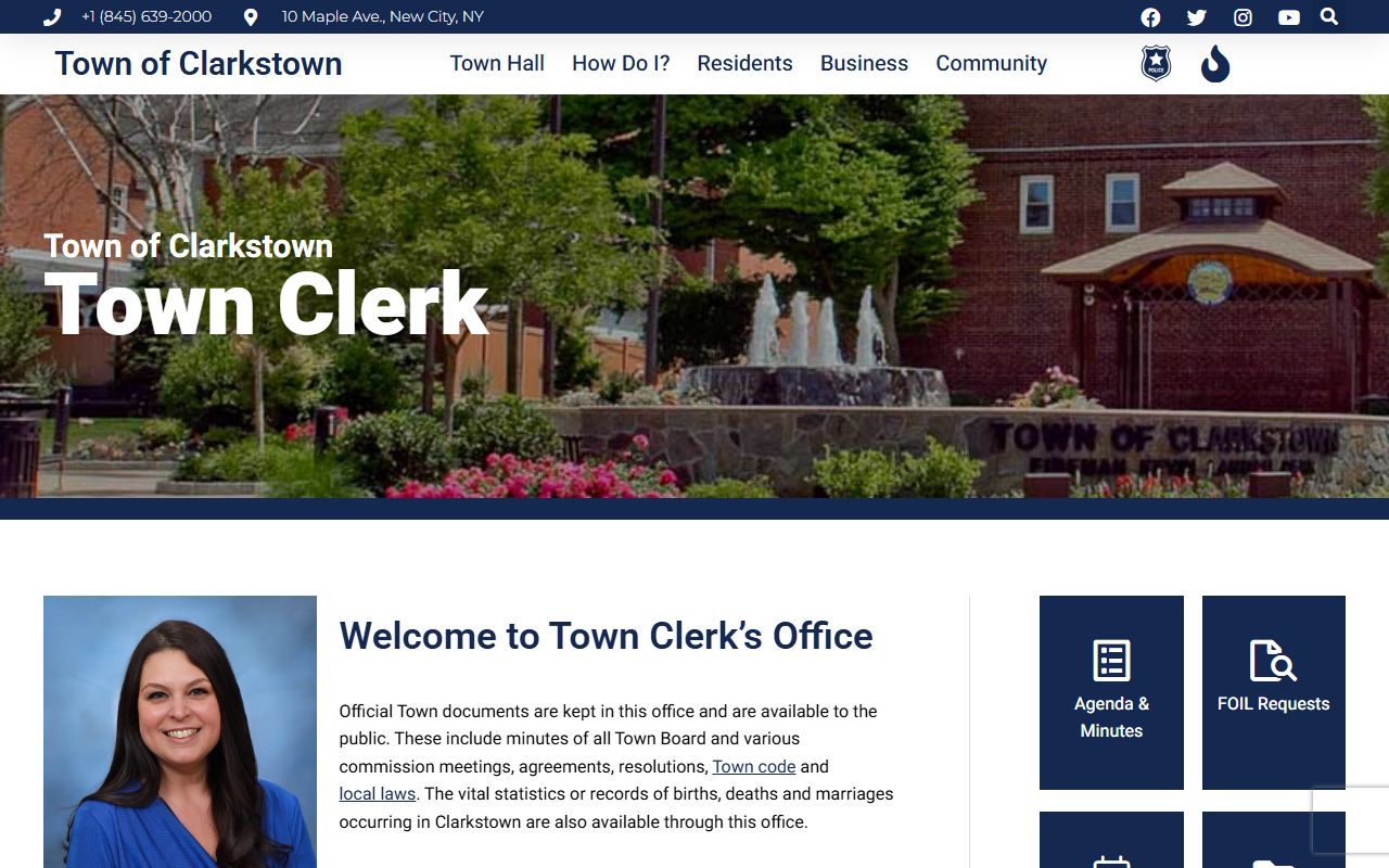 Clarkstown Town Clerk page relevant to Syracuse people search