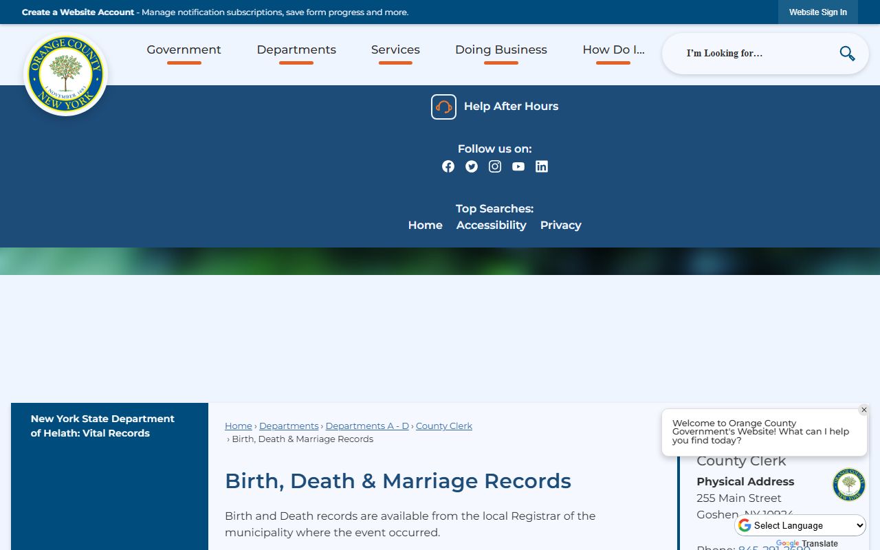 Orange County birth death marriage records relevant to Troy people search