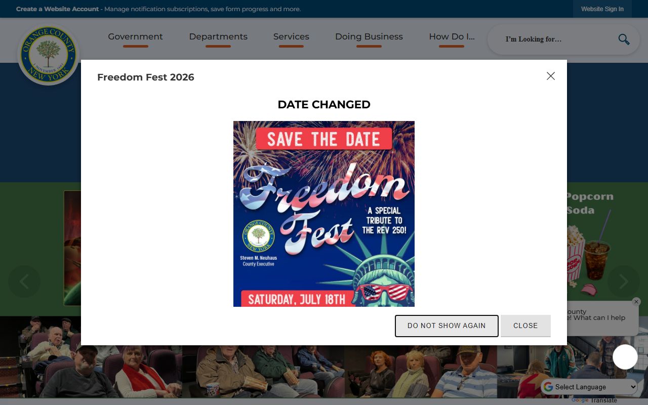 Orange County government website relevant to Troy people search