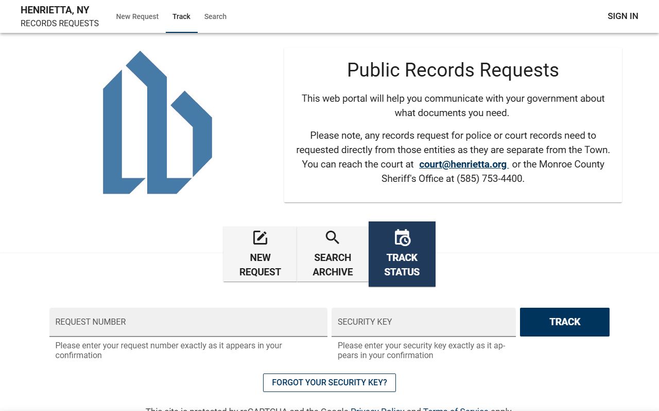 Henrietta public records request portal relevant to Union people search