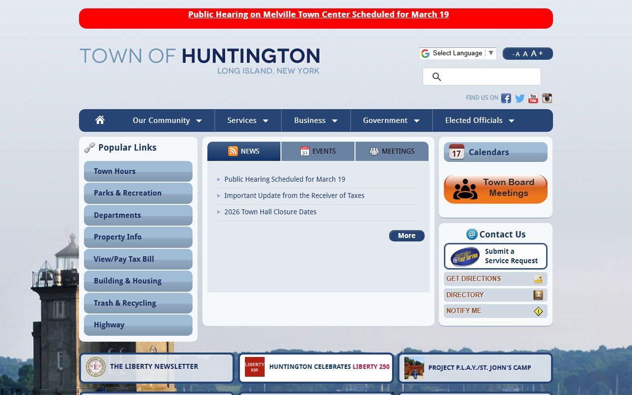 Town of Huntington official website relevant to Yonkers people search