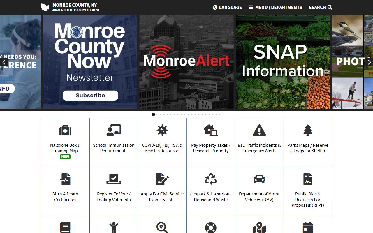 Monroe County official website related to Erie County people search resources