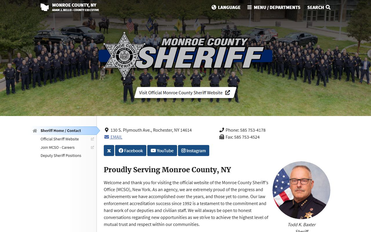 Monroe County Sheriff's Office website for people search and inmate lookup