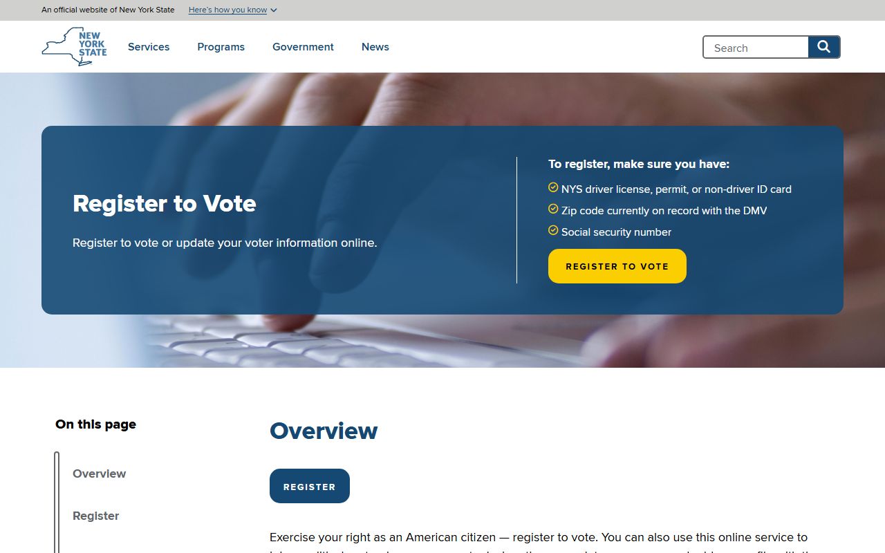 New York State voter registration portal for people search